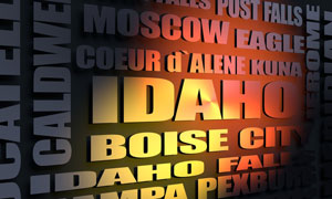 Idaho cities word cloud